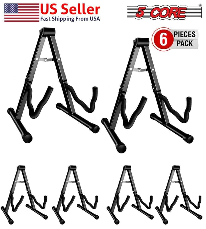 5 Core 6 PCS " A " type Electric Acoustic and Bass Adjustable height Guitar Stands image 1