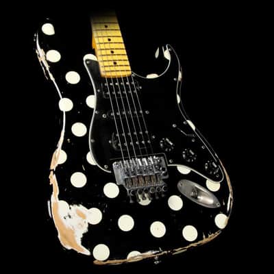 LsL Instruments Saticoy White Heavy Aging Black w/ White Polka Dots image 10