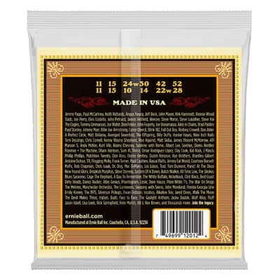 Earthwood Med 12-String 80/20 Bronze Acoustic Guitar String Set 11/11-52/28 Gauge 80%-Cu+20%-Zn Wnd-Wire Wrap Over Brass-Plated Hi-C Steel Hex-Core image 2