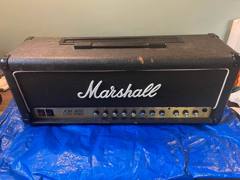 Marshall JCM 800 Lead Series Model 2210 100-Watt Master Volume Head with Reverb 1980s - Black image 1