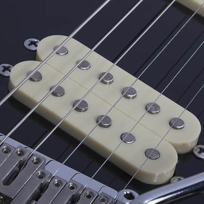 Schecter MV-6 Solidbody Electric Guitar, Gloss Black image 13