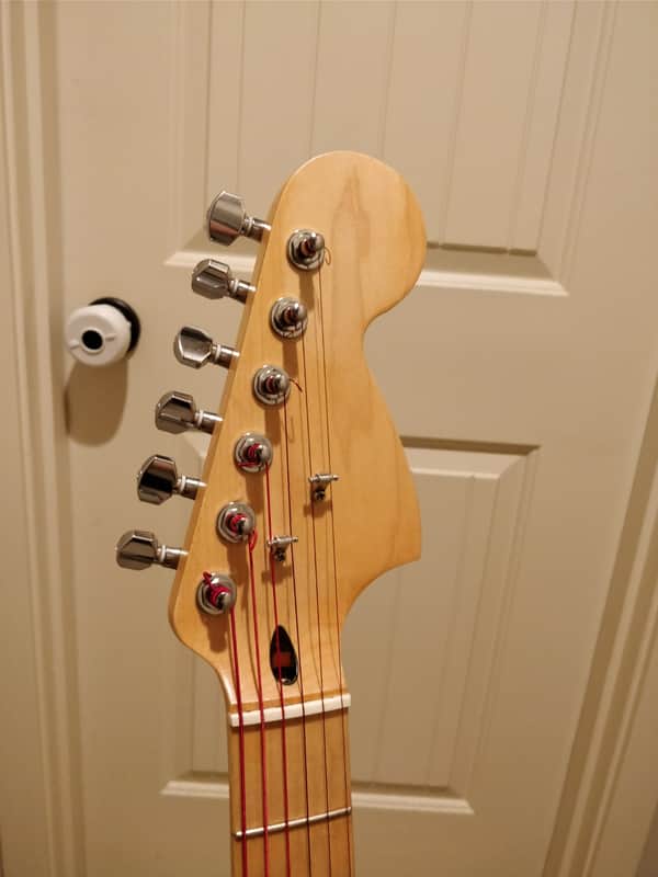 Warmoth Jazzmaster Body Black Red Seymour Duncan Phat Cat P90