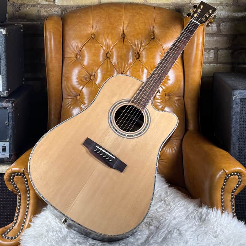 2023 Zager ZAD900CE/AURA/N Natural Fishman Aura Acoustic Electric Guitar W/ Original Hardshell Case! image 1