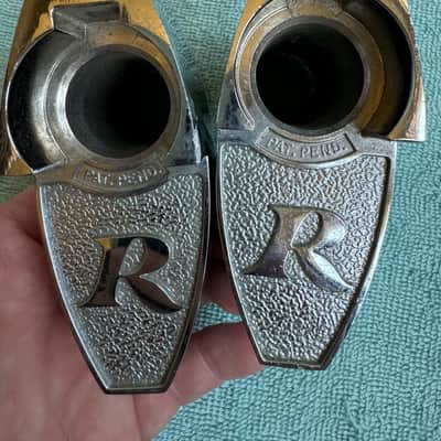 Rogers Two Tom Drum Mount or Spur brackets - Big R Memriloc XP8 - 1” Lot #5 70s - Chrome image 1