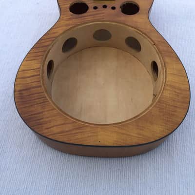 Tiger Maple Top Resonator Dobro Guitar DIY Project, Rosewood Fingerboard Neck image 3