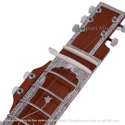 SITAR~RAVI SHANKAR STYLE~7 STRINGS~DESIGNER TUN WOOD~PICKUP TO CONNECT WITH AMPLIFIER~FLAT~WITH GIG BAG, MIZRABS & STRINGS image 11