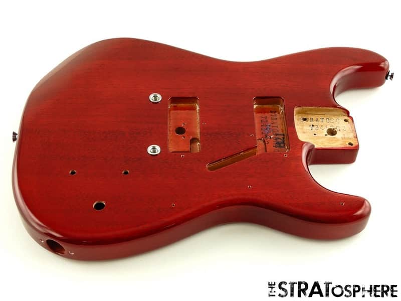 Fender Squier Paranormal Strat-O-Sonic BODY Parts Crimson Red Transparent image 1