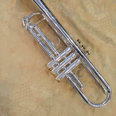 Musikwerks NEW Pro Trumpet-Solid Silver Leadpipe-Silver Plated-One Piece Bell-NICE! image 3