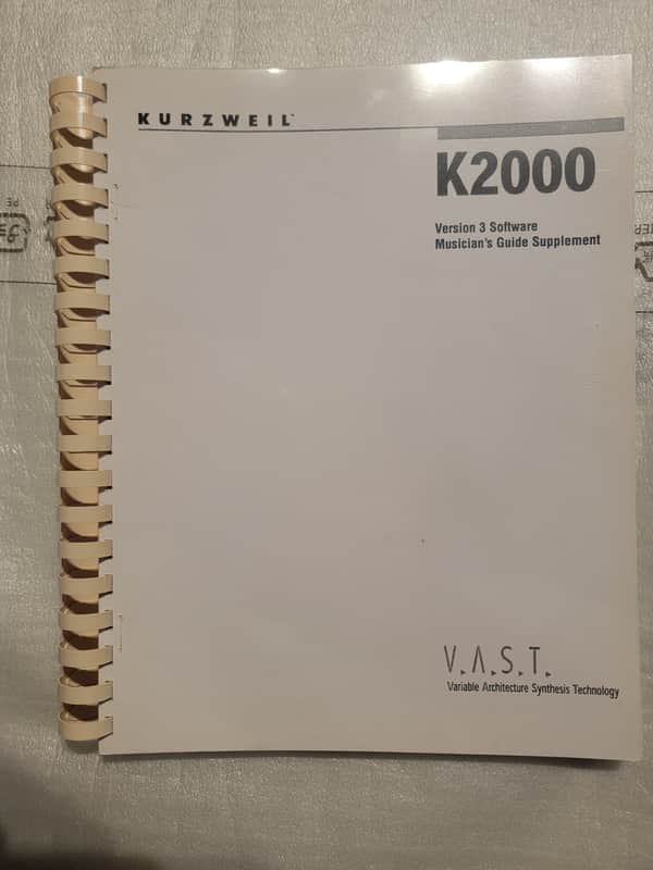 OEM Kurzweil VAST K2000 K2000RS K2000 Firmware / OS V3 Supllimental Guide Bound Paper Manual Orchestral Contemporary ROM image 1
