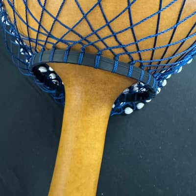 LARGE African AXATSE, Netted Gourd Rattle, Ewe-Style, Shekere, 8"x16", Handmade - NEW image 6