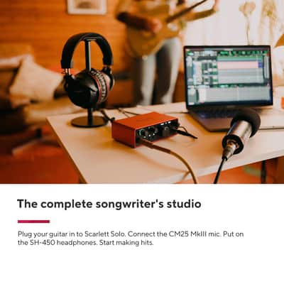 Focusrite Scarlett Solo Studio 4th Gen Audio Interface Bundle with Mic, Headphones image 3