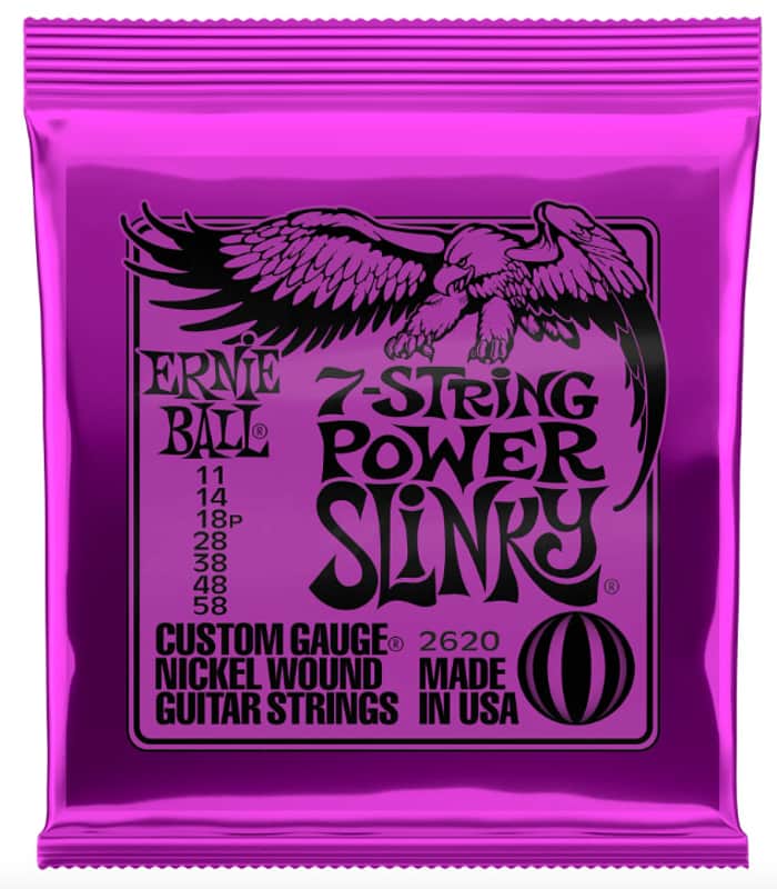 Ernie Ball Guitar Strings 7-String Power Slinky 11-58 Nickel Wound Electric 2620 image 1