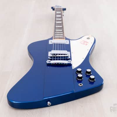 2001 Gibson Limited Edition Firebird V Reverse Body Sapphire Blue w/ Banjo Tuners, Case & Tags, Yamano image 12