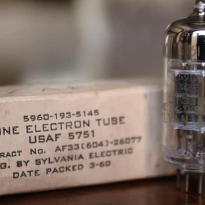 NOS 1959 Sylvania JHS-5751WA Preamp Tube – Triple Mica, Black Plates, D Getter - Awesome image 1