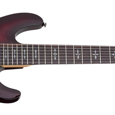 Schecter #3260 Demon-7 Crimson Red Burst - 7 String Electric Guitar w/Floyd Rose image 2