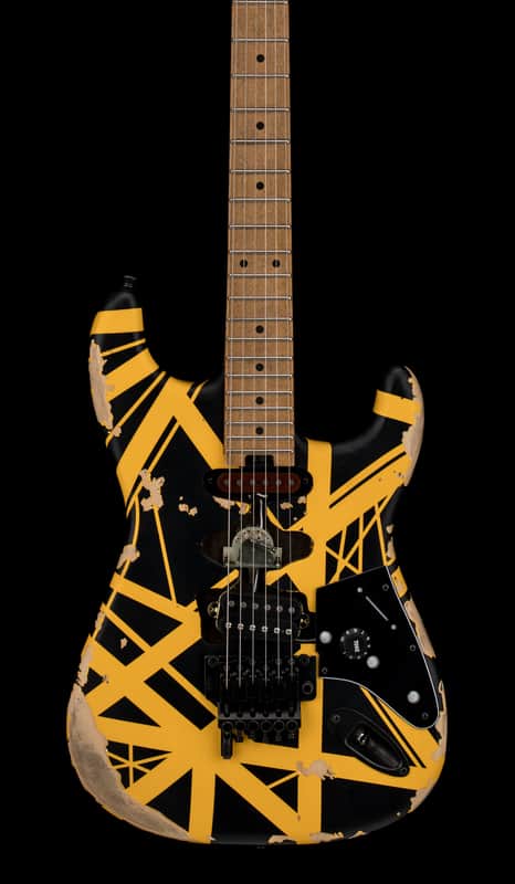 EVH Limited Edition Striped Series Frankie Aged - Black and Yellow #01178 image 1