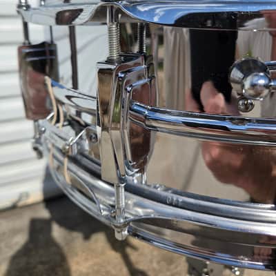 Vintage Ludwig No. 400 Supraphonic 5x14" 10-Lug Aluminum Snare Drum w/ Keystone Badge 1967 (242-1) image 5