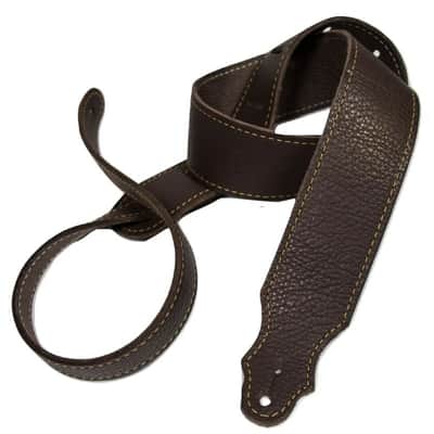 Franklin Strap - 2.5" Original Natural Glove Leather Guitar/Bass Strap (Chocolate/Gold) image 6