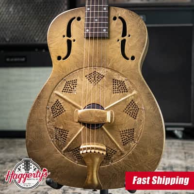 National Gold Dueco 14-Fret Resonator Guitar with Hardshell Case image 1