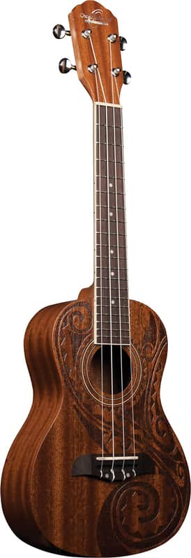 Oscar Schmidt OU2TAT All Mahogany Laser Etched Tattoo 4-String Acoustic Concert Size Ukulele image 1