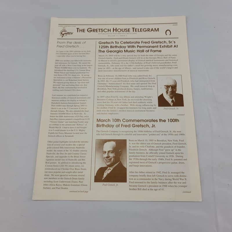 2005 Gretsch House Telegram - Volume 11, Issue 1 image 1
