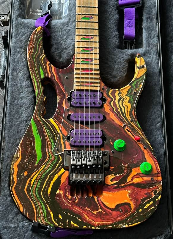 Ibanez JEM77 PMC Purple Multi Color Steve Vai with Case image 1