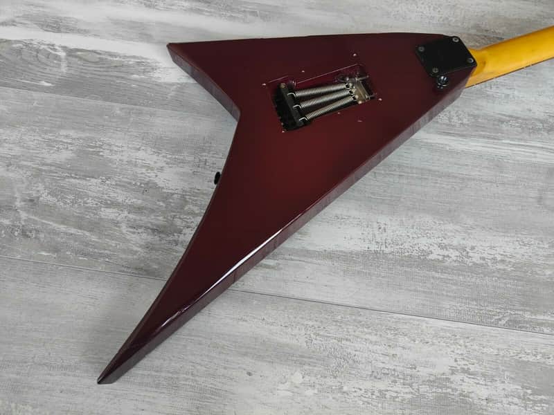 1996 Grover Jackson Japan MF Line Rhoads Flying V (Quilt Red) | Reverb