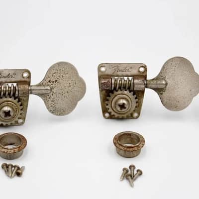 1978 Vintage Fender Musicmaster Bass Tuners ~Nickel~ USA 1960s-1970s image 4