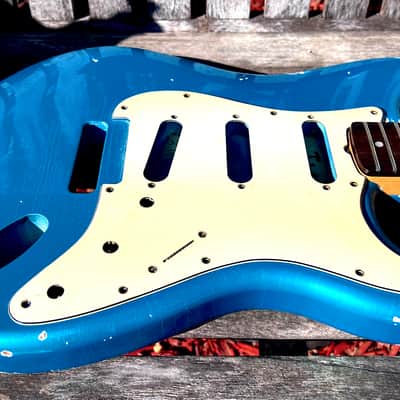 JVG ST BODY RELIC Reborn Old -Lake Placid Blue  Nitrocellulose  Lacquer  routed SSS or SSH with AGED PICKGUARD Place your ORDER JVGuitars image 2
