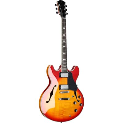 Sire Larry Carlton H7 Semi-hollowbody Electric Guitar, Cherry Sunburst image 2