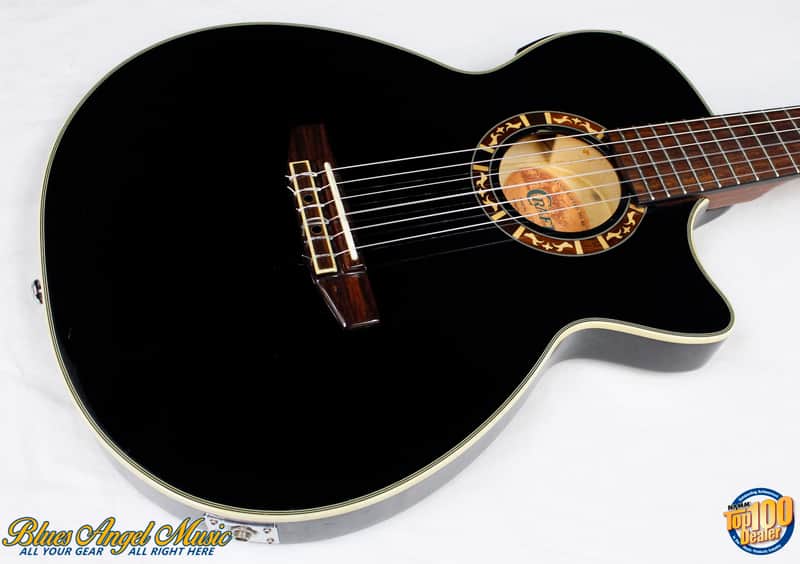 Crafter CTS155C/BK Acoustic-Electric Classical Thinline Guitar w