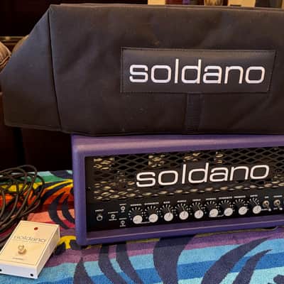 Soldano SLO-30 Custom Shop 2-Channel 30 Watt Guitar Amp Head In Purple Tolex image 12