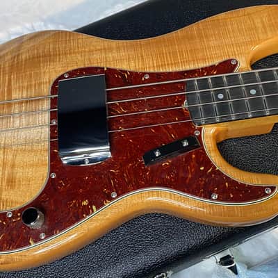 NEW! Fender Artisan Koa Precision Bass NOS - Ebony Fingerboard Natural Koa Finish - Absolutely Beautiful - Flamed Maple Neck - Authorized Dealer - 9.65lbs - G06782 image 3