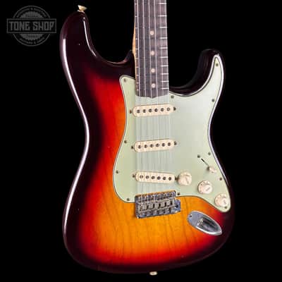 Fender Custom Shop 1963 Stratocaster Journeyman Relic Chocolate 3 Tone Sunburst AAA Maple Neck w/case CZ588787 image 4
