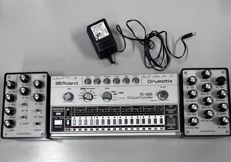 Roland TR-606 Drumatix modified 1980s - Silver image 1
