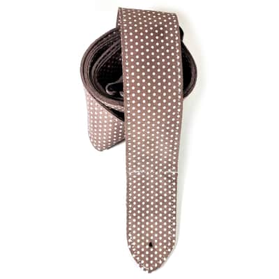 Brown Polka Dot Leather Premium Leather Guitar Strap-Polka Dot Leather Guitar Strap-Leather Guitar Strap-Acoustic, Electric Bass Guitars image 5