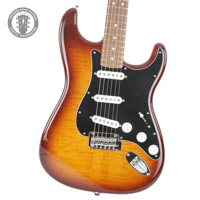 2021 Fender Plus Top Player Strat Tobacco Sunburst image 1