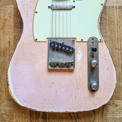 Fender Telecaster Shell Pink with 1966 Jazzmaster neck and red bobbin pickups image 2