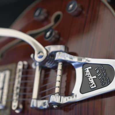 Gretsch G6659TFM Players Edition Broadkaster® Jr. Center Block Single-Cut with String-Thru Bigsby® and Flame Maple, Ebony Fingerboard - Bourbon Stain image 16