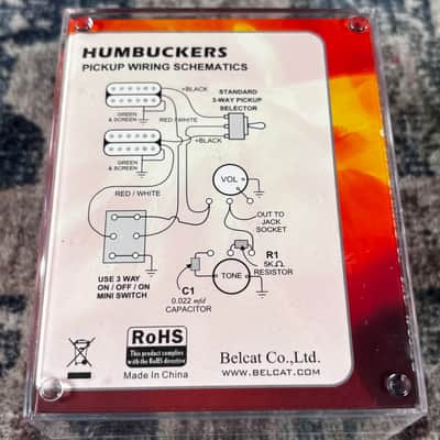 Belcat BH-27-BK Double Coil Black Bridge Guitar Pickup NOS! image 5
