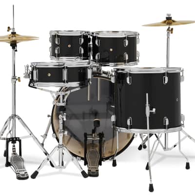 PDP Center Stage 5-Piece Drum Kit with Hardware Cymbals and Throne - Iron Black (PDCE2215KTIB) image 4