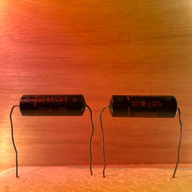 Matched Pair Sprague .047uF 600V Black Beauty Paper In Oil image 1