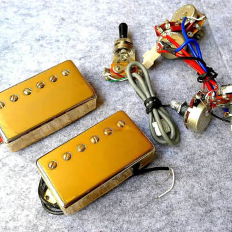 Gold Epiphone Alnico Classic Pickups with Wiring Harness For Epiphone SG LP Les Paul DOT ES image 1