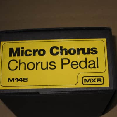 very lightly handled / mostly very clean MXR EMPTY BOX for M148 Micro Chorus Reissue (NO pedal) +original Instructions, original Warranty/Registration & MXR Quick Guide (2010s-2020s) BOX: black cardboard w/silver color MRX logo / LABELS yellow & black image 7
