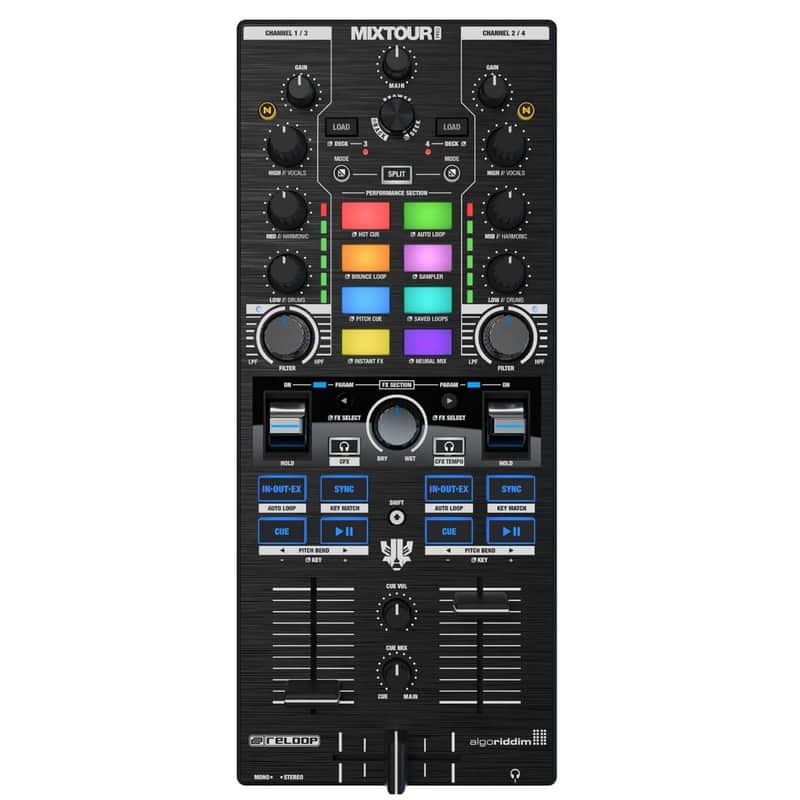 Reloop MIXTOUR PRO Portable Travel 4-Deck DJ Controller with Audio Interface - Open Box Mint image 1