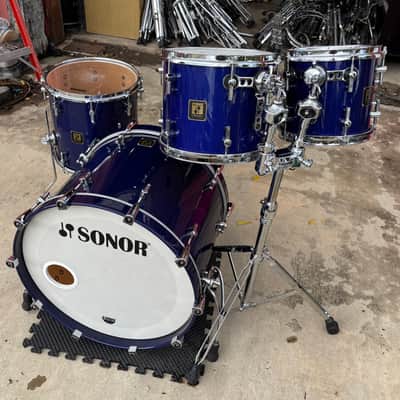 Sonor Delite 22-10-12-14 Drum Set- Jewel Blue Vintage Maple Shells image 1