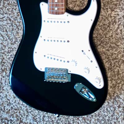 2008 Fender Standard Stratocaster  with Rosewood Fretboard black electric guitar image 1