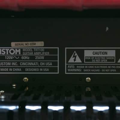 Kustom TRT100 100 Watt Tube Guitar Amplifier Head Red Tuck and Roll image 6