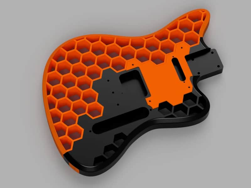 Custom 3D-Printed Guitar Body image 1