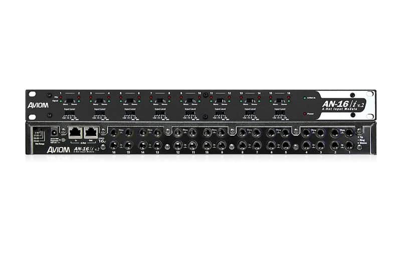 Aviom AN-16/i v.2 16-Channel Analog Input Module 2024s - Black image 1
